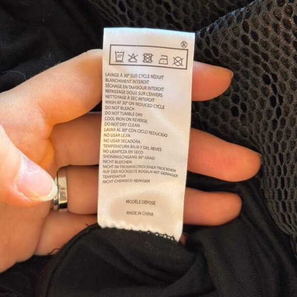 Maje Black Mesh Stripe 3D A-Line Midi Skirt (Model Jam/James) - Picture 7 of 8